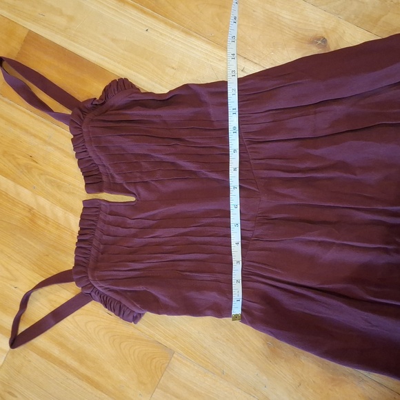 Madewell Pintuck Cami Wide-leg Jumpsuit Size 00 Burgundy Oxblood Wine - Picture 10 of 15